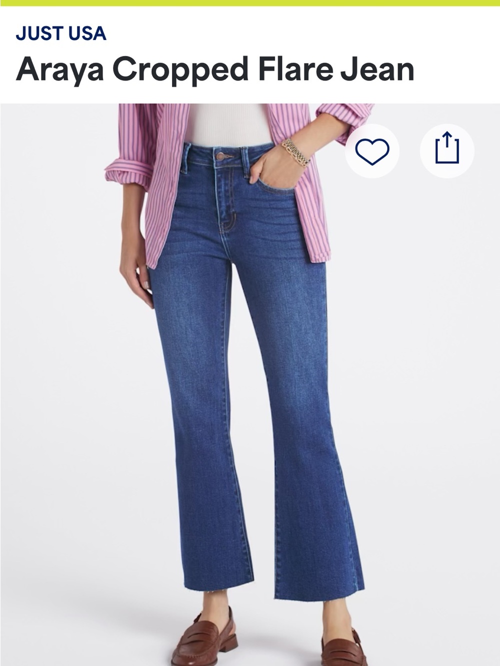 Just USA Blue Cropped Flare Jeans